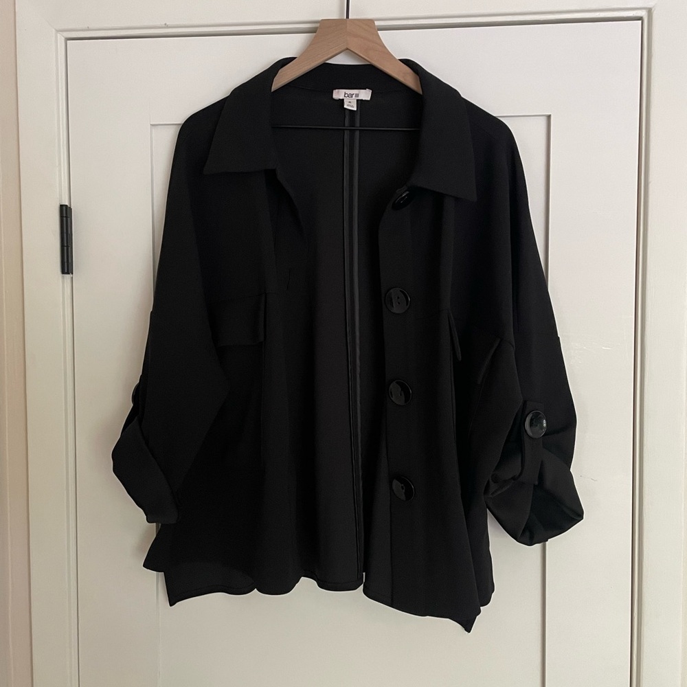 Bar III Black Utility Jacket Relaxed Fit